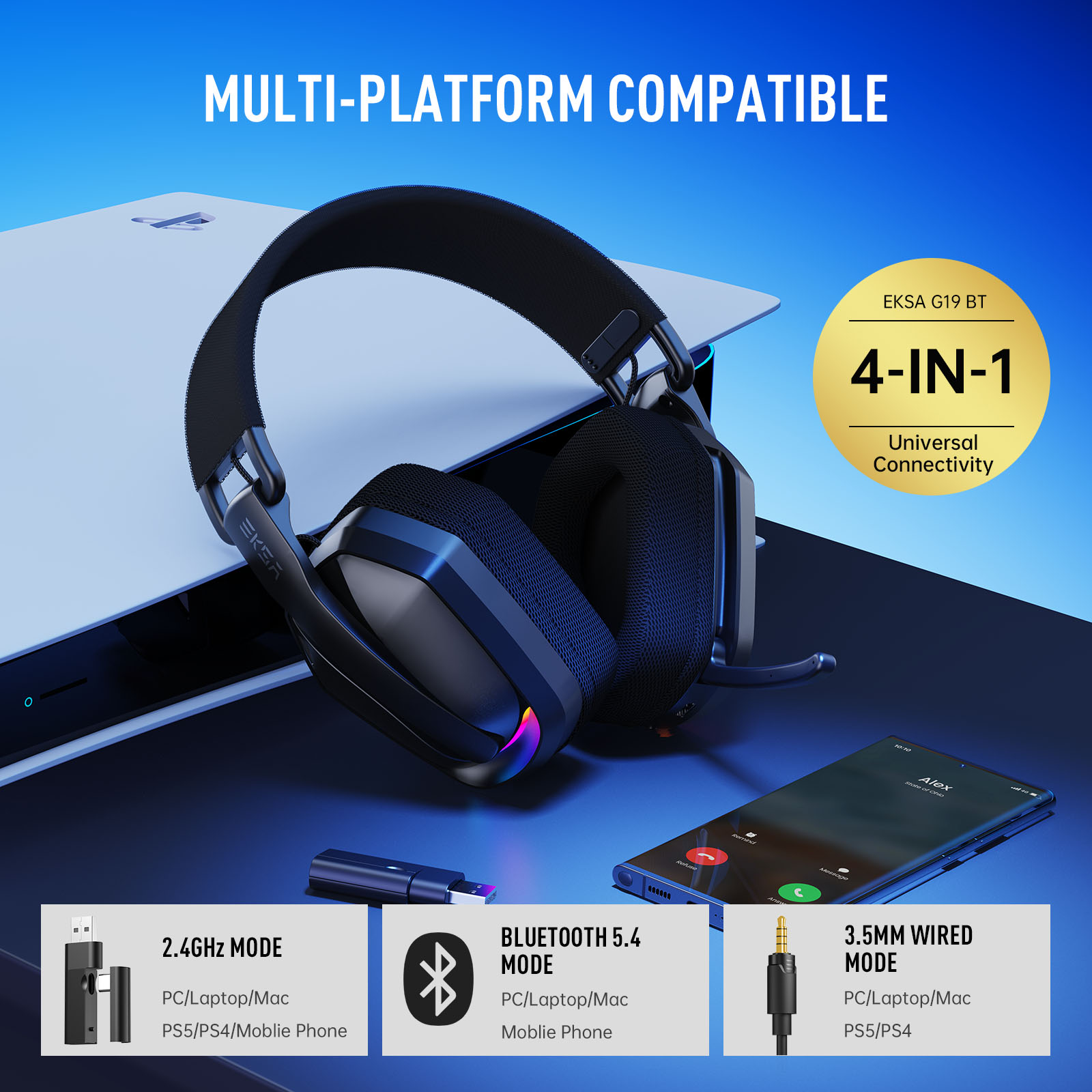 EKSA G19BT Cuffie da gioco wir - Venom Gaming Accessories recensione e prezzo
